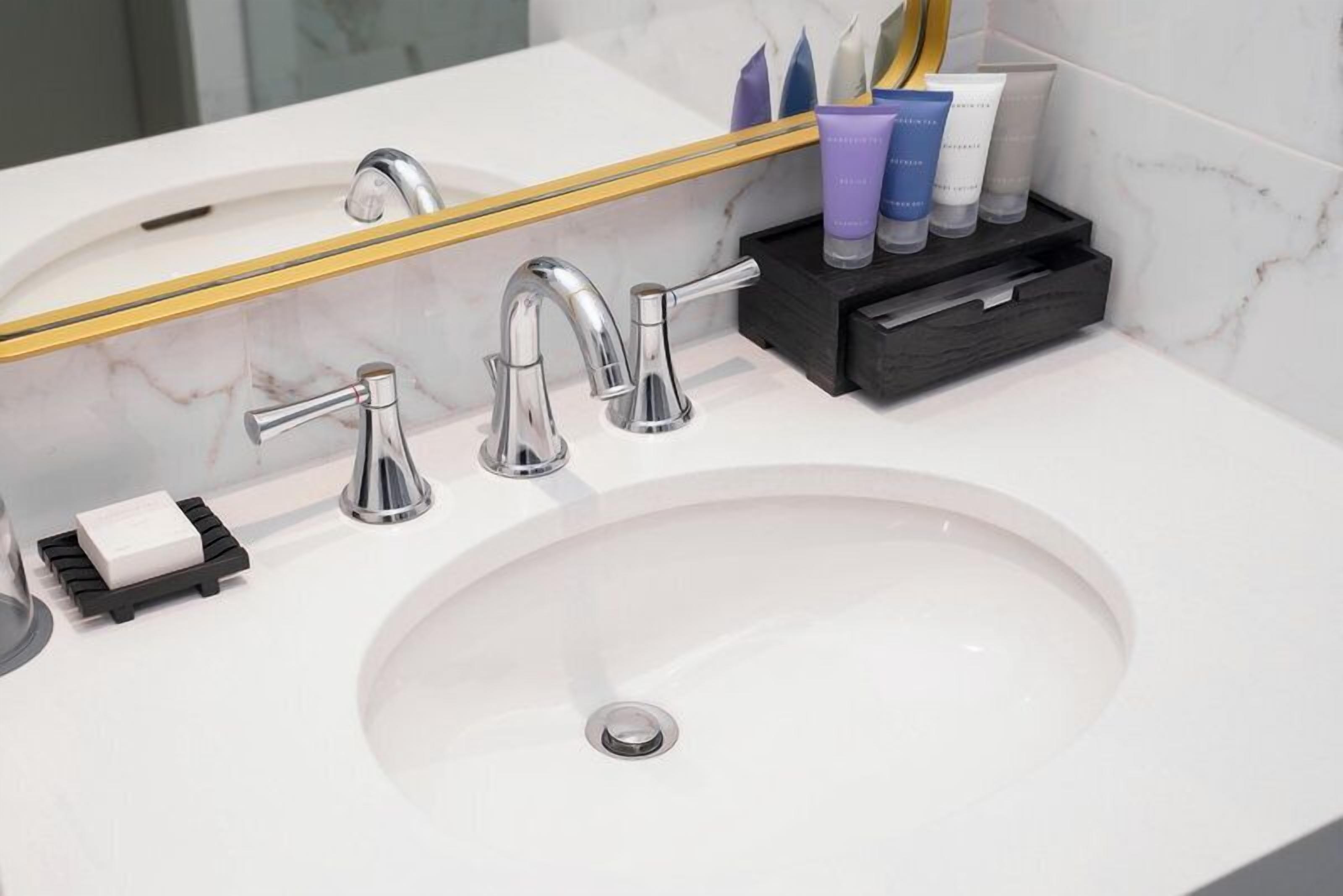 bathrobes, slippers, towels, soap