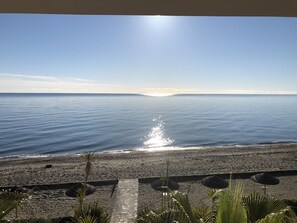 Beach nearby, sun-loungers