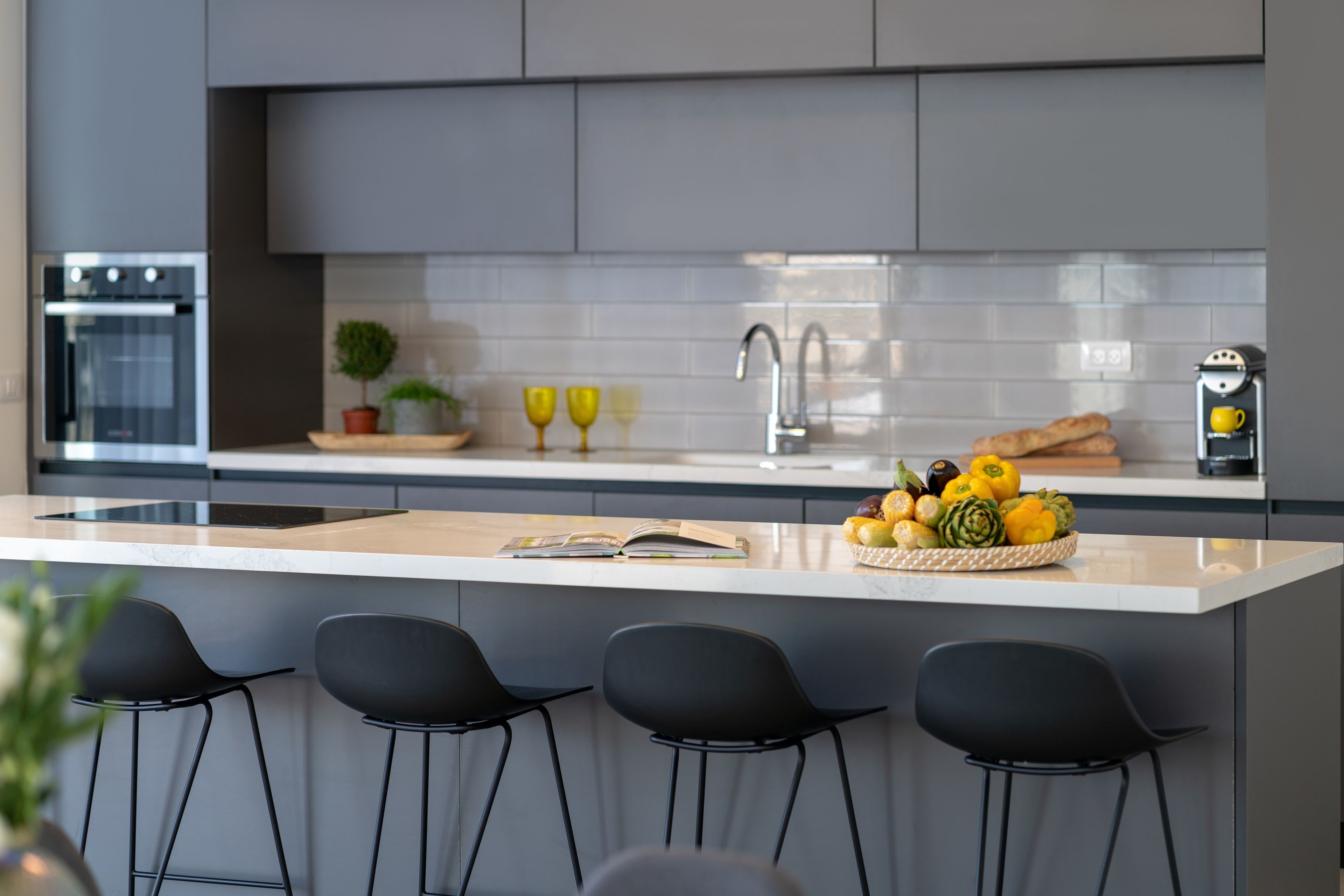 Superior Penthouse, 4 Bedrooms, Terrace, City View | Private kitchen | Full-sized fridge, microwave, oven, stovetop