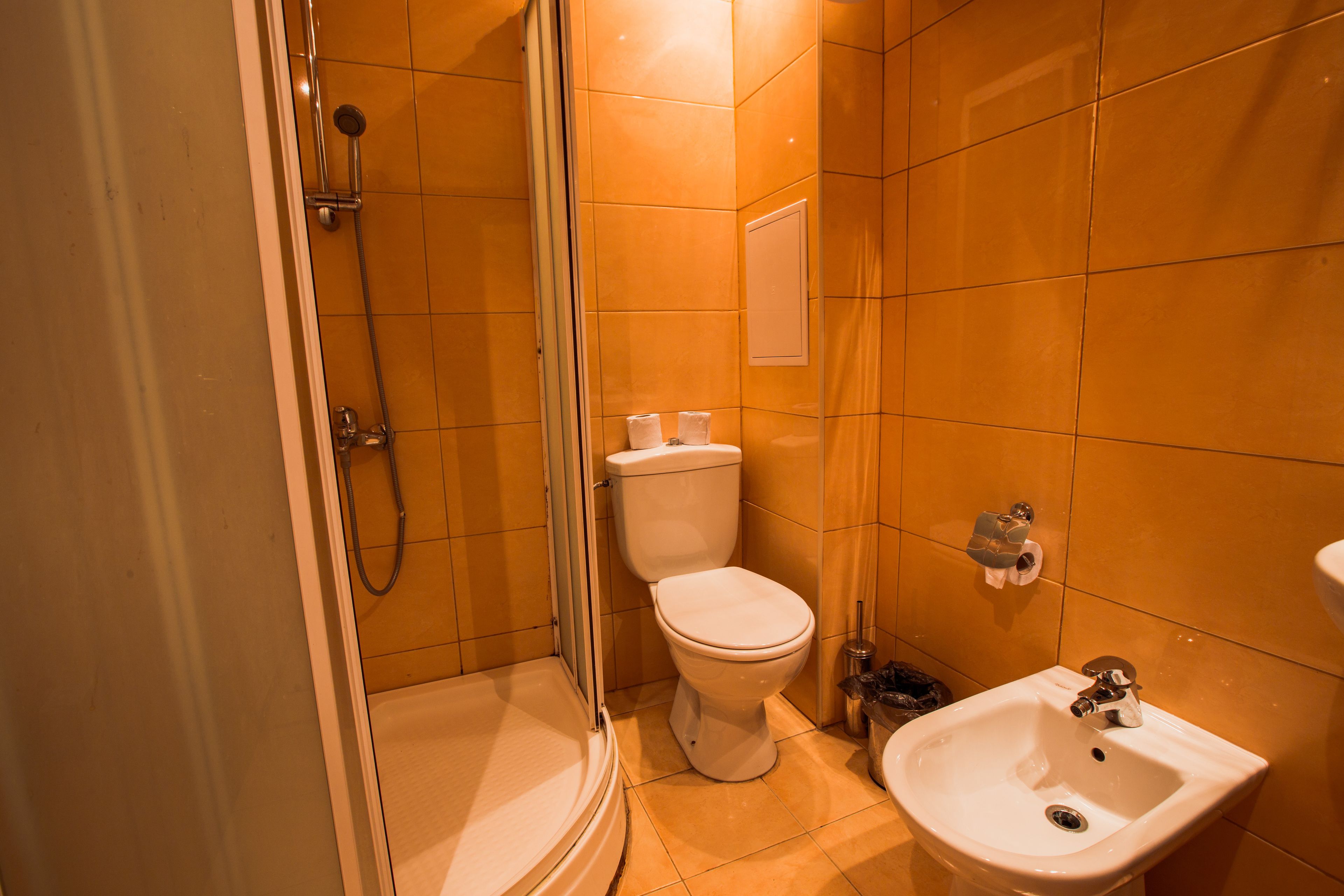 free toiletries, hair dryer, towels