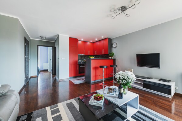 Appartement Affaires | Fer et planche à repasser, accès au Wi-Fi (inclus), literie fournie