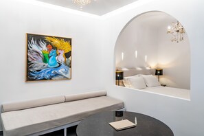 Executive Suite, Hot Tub, Sea View | Premium bedding, in-room safe, individually decorated, desk - Marvarit Suites (Santorini)