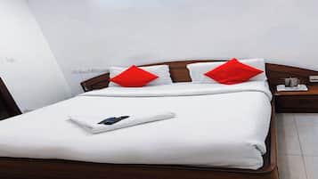 Desk, free WiFi, bed sheets