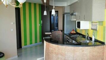 Apartment, 2 Schlafzimmer | Eigene Küche | Kühlschrank, Ofen, Herdplatte, Kochgeschirr/Geschirr/Besteck