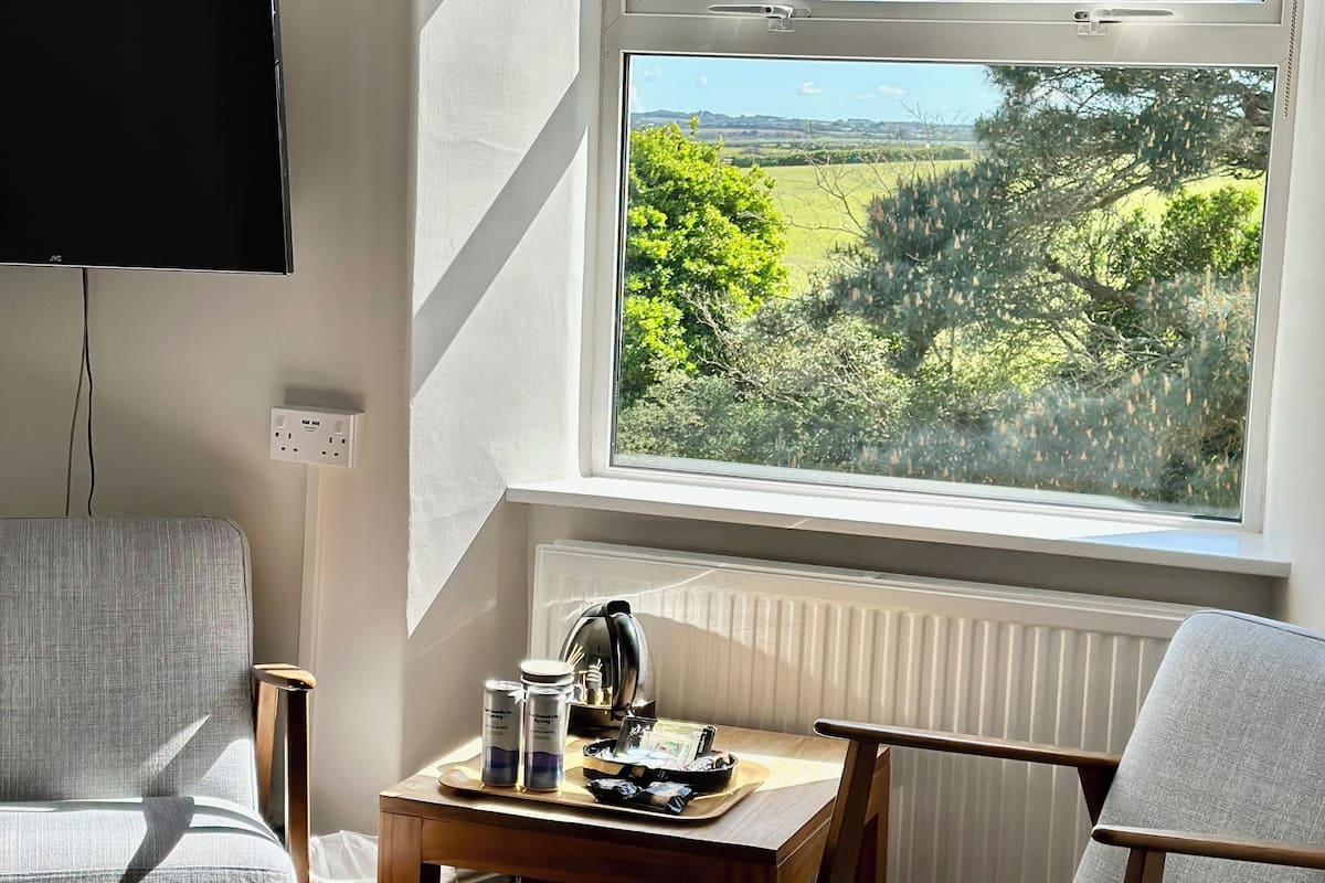 standard double room, garden view | hypo-allergenic bedding, down duvets, blackout curtains