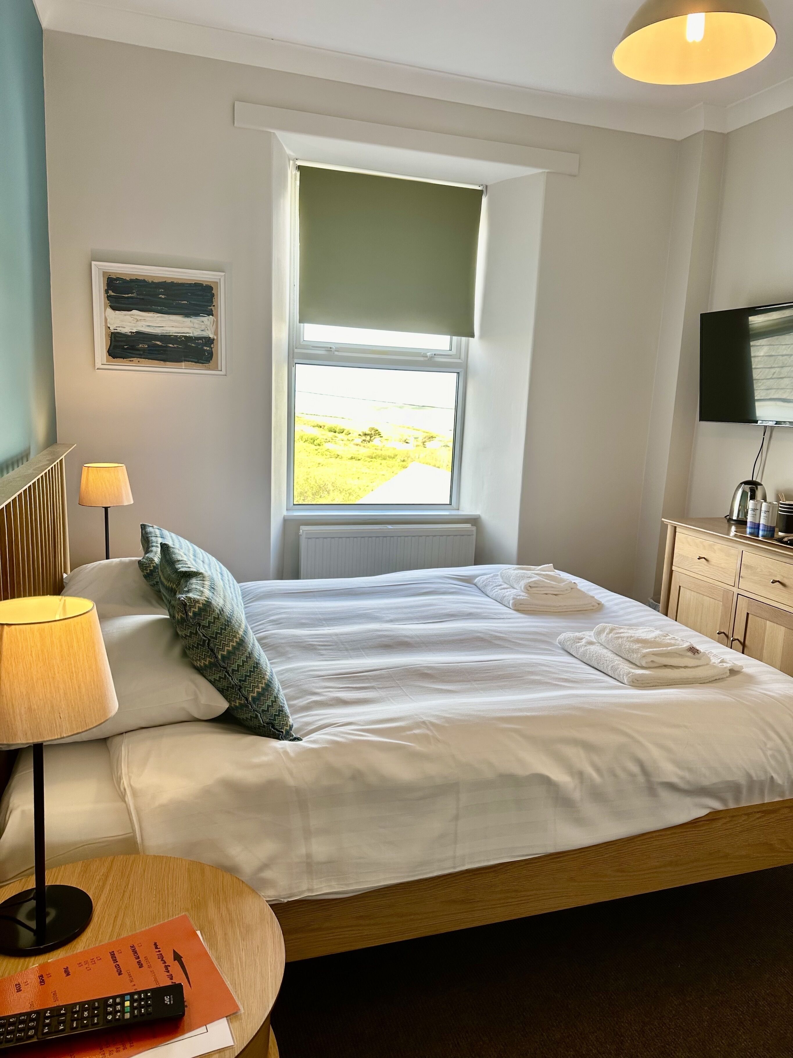 basic double room | hypo-allergenic bedding, down duvets, blackout curtains