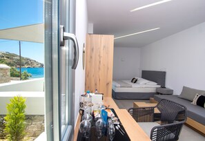 Family Studio Suite, Jetted Tub, Sea View (201) | Balcony view - Oro Suites (Syros)