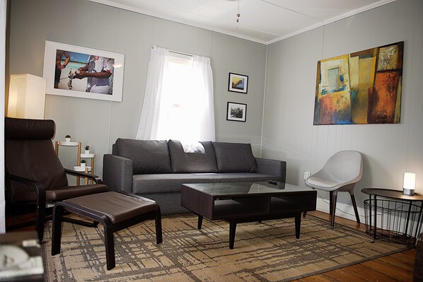 Flat-screen TV, Netflix, books, streaming services