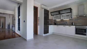 Apartment, Meerblick | Eigene Küche | Kühlschrank, Herdplatte, Geschirrspüler, Wasserkocher