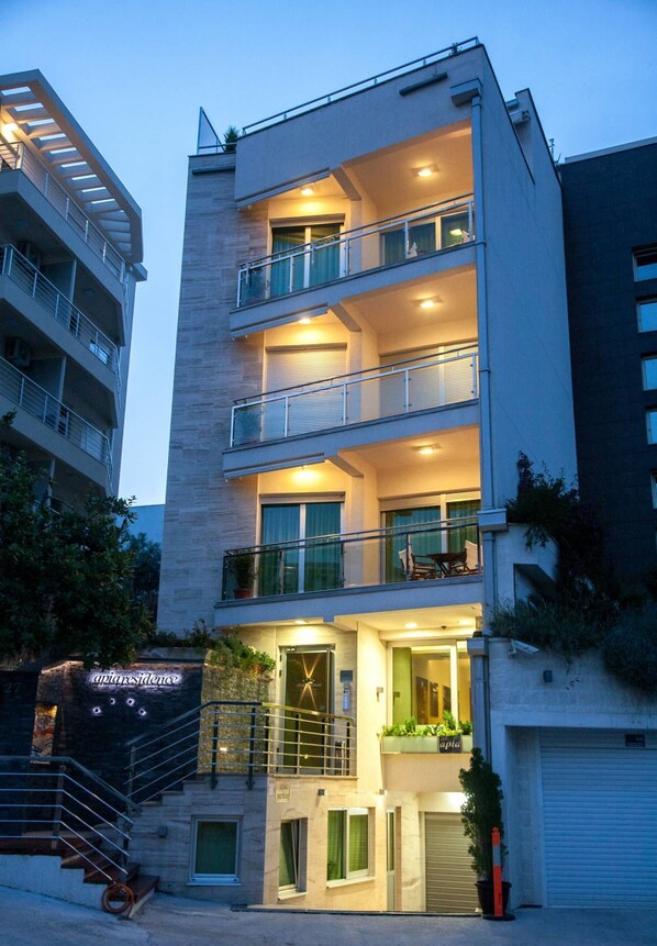 Front of property – evening/night