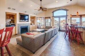 TV, DVD player, books