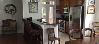 Beautifully decorated home one-half block from beach and a short walk to downtown Bay St. Louis.