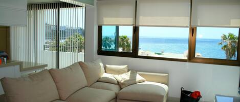 Een televisie, boeken en een stereo