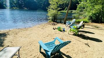 Private beach, sun-loungers, beach towels