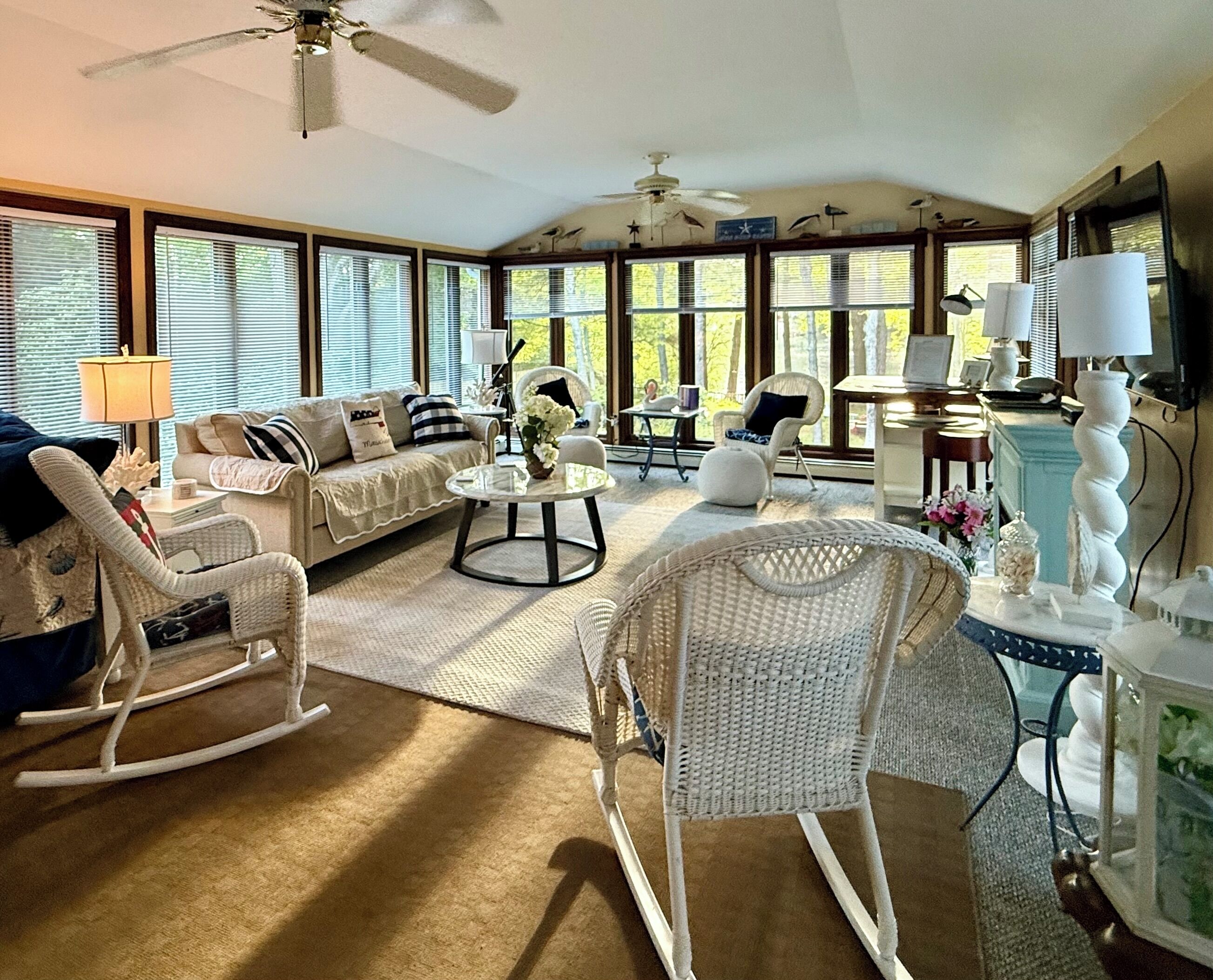 TV connectée, cheminée, livres