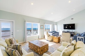 TV, DVD player, books, stereo