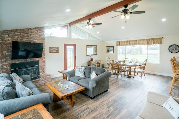Open floor plan living room, lots of natural light.