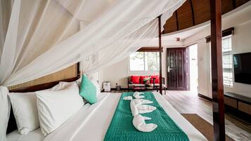 Quarto superluxo, 1 cama King, acesso à piscina, de frente para a praia (Dome) | Cofres nos quartos, roupa de cama