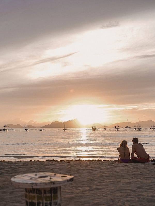 On the beach, beach massages