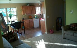 TV, books, video library, printers
