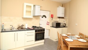 Coffee/tea maker, fridge, microwave, electric kettle