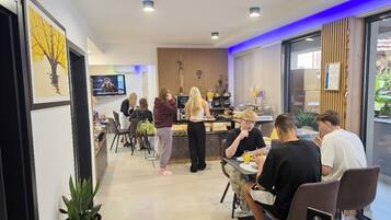 Individually decorated, individually furnished, desk, laptop workspace