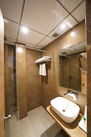 Deluxe Room, City View | Bathroom | Shower - New Hotel Broadway (Varanasi)