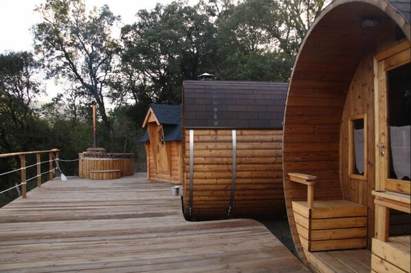 Cabin, Shared Bathroom | 1 bedroom, down comforters, individually decorated