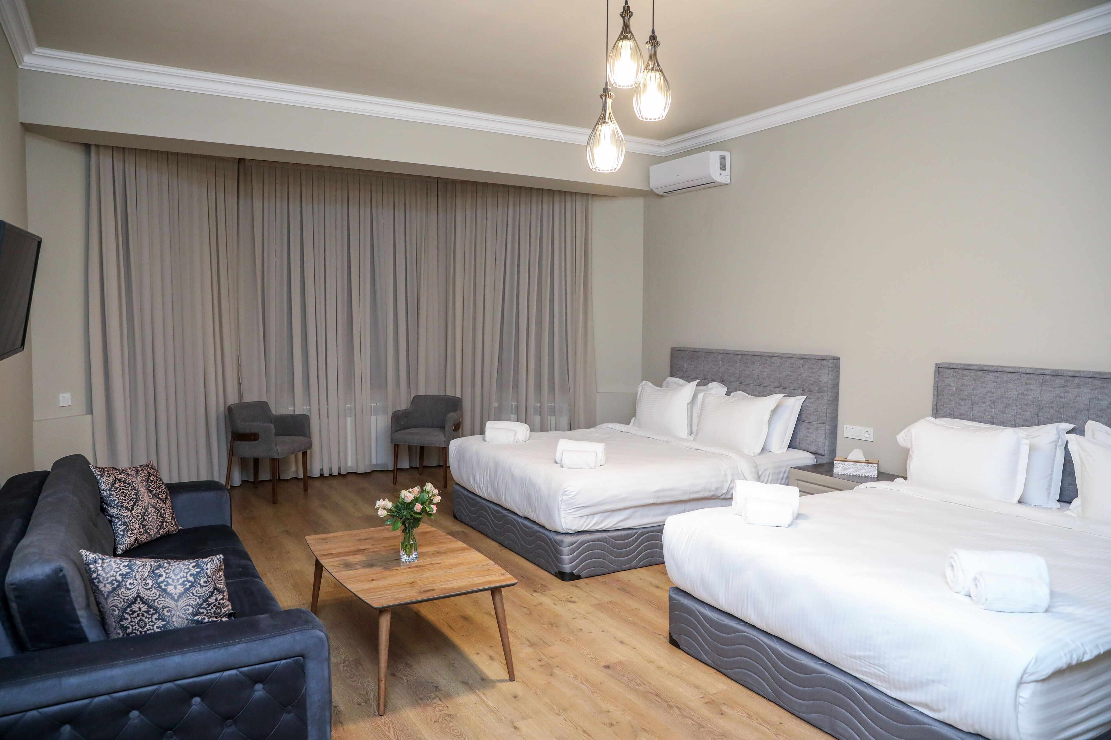 In-room safe, desk, blackout curtains, soundproofing