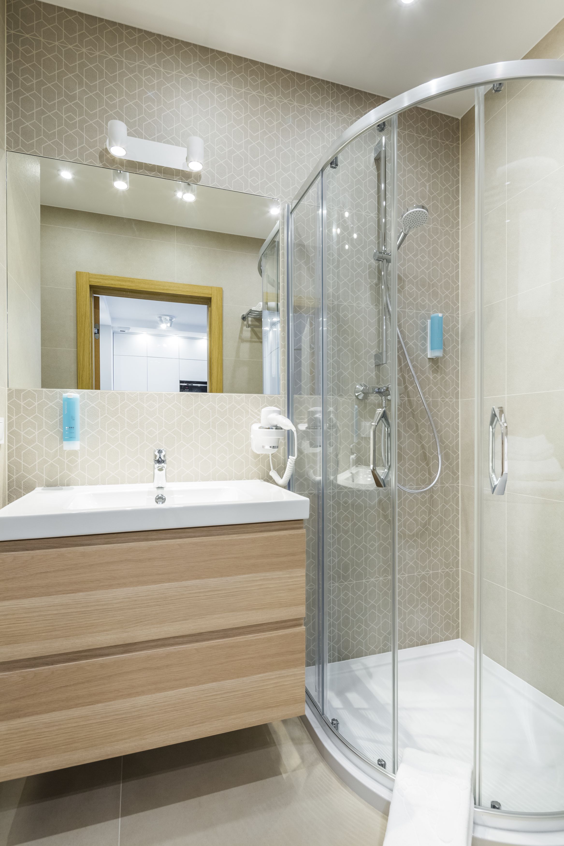 deluxe apartment, balcony | bathroom | shower, designer toiletries, hair dryer, towels