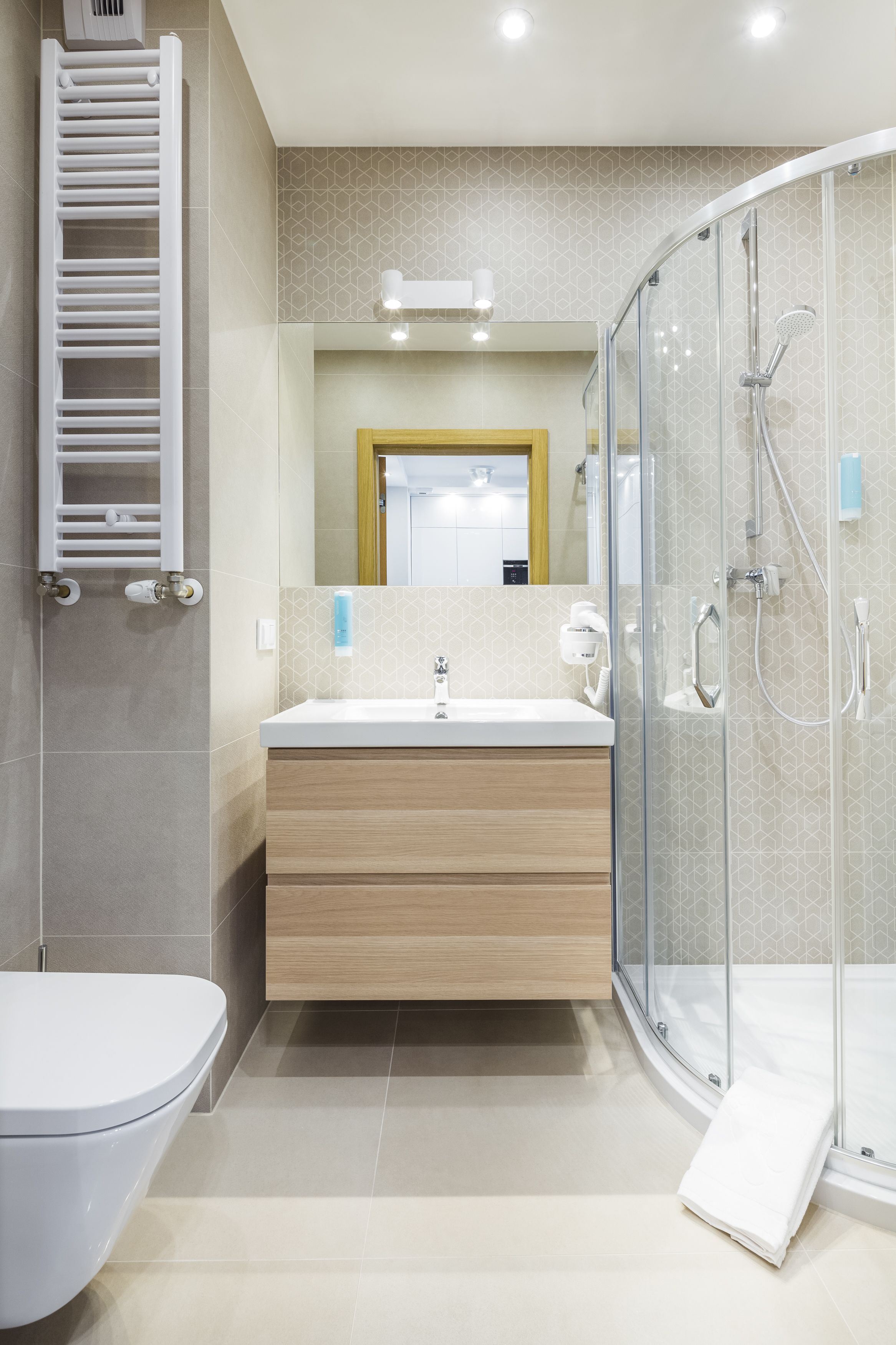 deluxe apartment, balcony | bathroom | shower, designer toiletries, hair dryer, towels