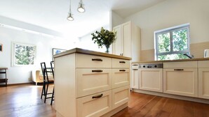Apartment, 2 Queen Beds | Private kitchen | Espresso maker, full-size fridge, microwave, oven