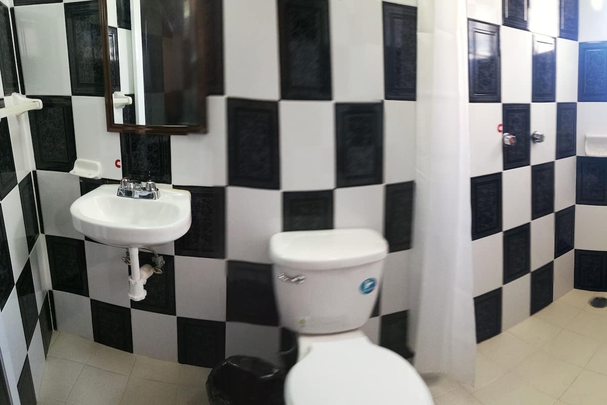 triple room | bathroom | shower, towels, soap, shampoo