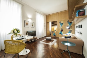 apartman, 1 hálószobával | Nappali | Tévé