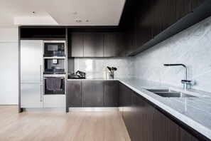 아파트, 침실 2개 | 전용 주방 | 냉장고, 전자레인지, 오븐, 쿡탑