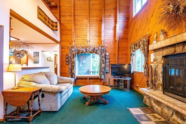 House | Living room | Flat-screen TV, fireplace, DVD player, toys - Paradise Found (Davis)