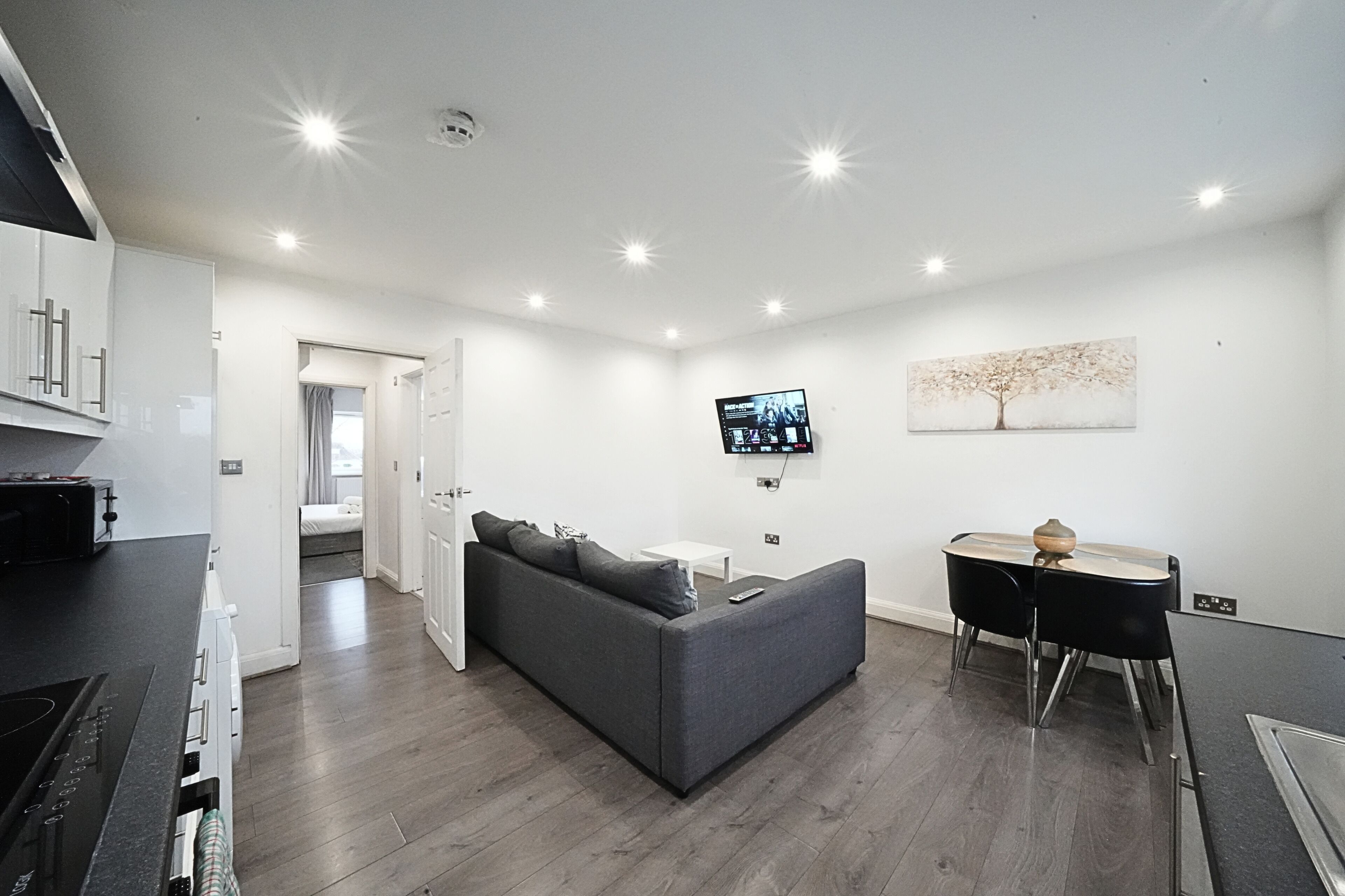 Deluxe-Apartment, 1 King-Bett und Schlafsofa, Gartenblick (APT 3) | Wohnbereich