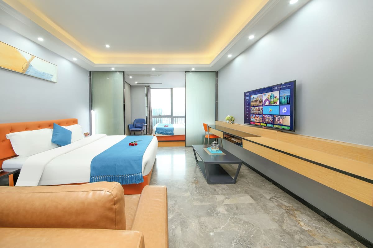 Premium bedding, down duvets, pillow-top beds, free minibar