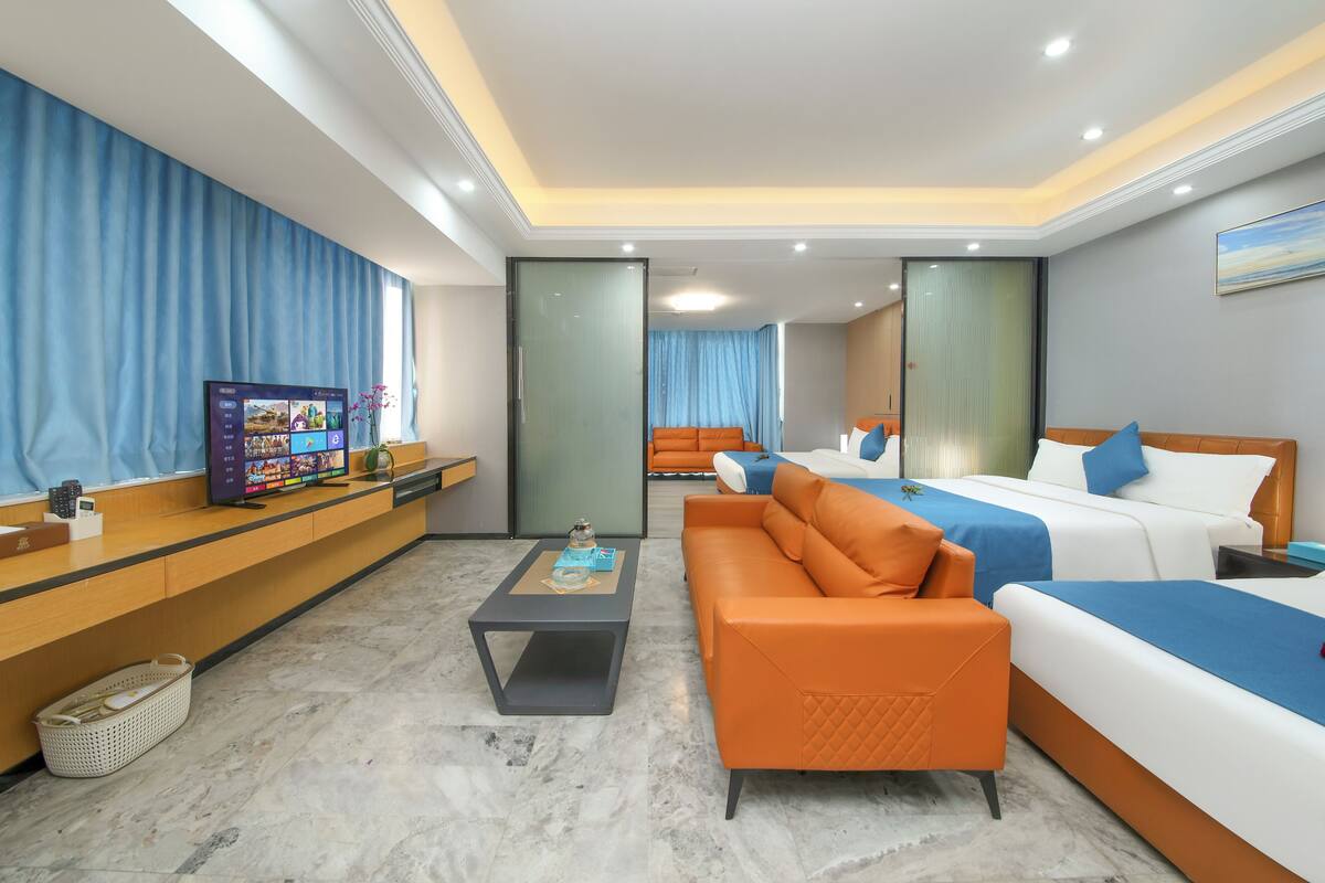 ดีลักซ์อพาร์ทเมนท์, 2 ห้องนอน | เครื่องนอนระดับพรีเมียม, ผ้านวมขนเป็ด, เตียงพร้อมฟูกเสริมที่นอน