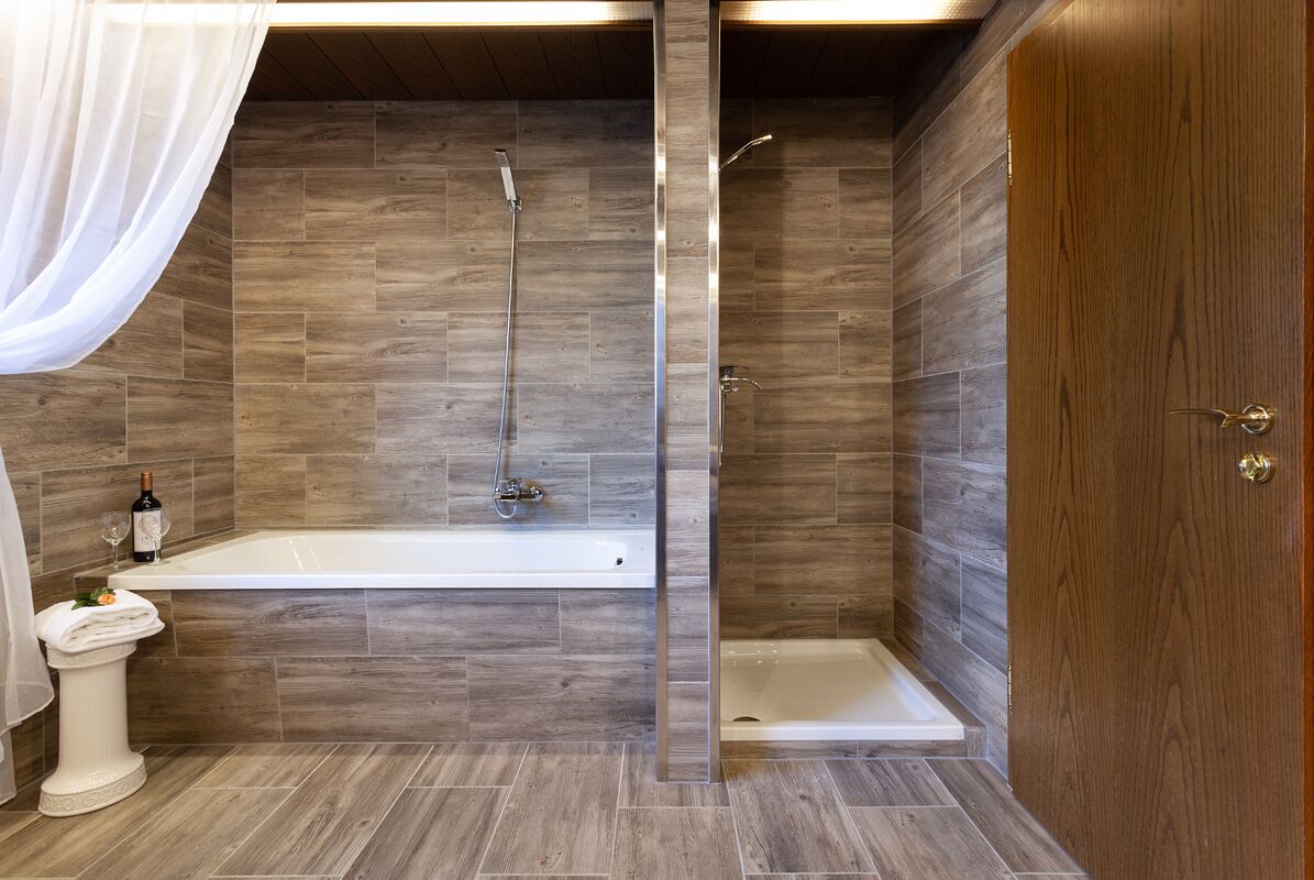 apartment, 1 bedroom, mountain view | bathroom | shower, designer toiletries, hair dryer, slippers