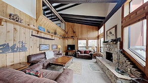 Condo, 4 Bedrooms | Living room | TV, fireplace - Slopeside Four Bedroom Homes at 1849 Condos - Free Wifi and Parking! by RedAwning (Mammoth Lakes)