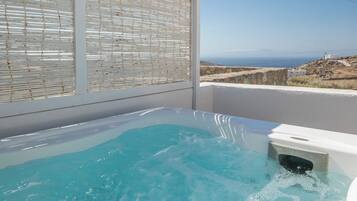 Myconian Suite with Outdoor Jetted Tub & Sea View | View from room