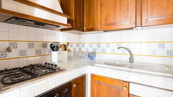 Apartamento, 1 habitación | Cocina privada | Frigorífico, microondas, placa de cocina y hervidor eléctrico