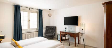 In-room safe, desk, laptop workspace, blackout curtains