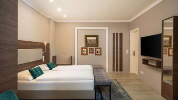 In-room safe, desk, laptop workspace, blackout curtains