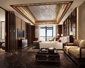 ห้องเพรสซิเดนเชียลสวีท, ปลอดบุหรี่, วิวเมือง | เครื่องนอนป้องกันสารก่อภูมิแพ้, ผ้านวมขนเป็ด, ตู้นิรภัยในห้องพัก