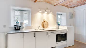 Basic Apartment, 1 Bedroom (4 persons, B) | Private kitchen | Full-sized fridge, oven, stovetop, coffee/tea maker