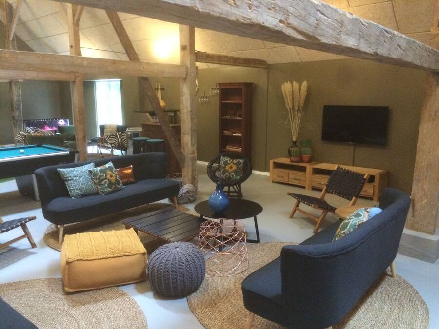 Basic Apartment, Multiple Bedrooms (24 persons, shared living room) | Living room | Flat-screen TV