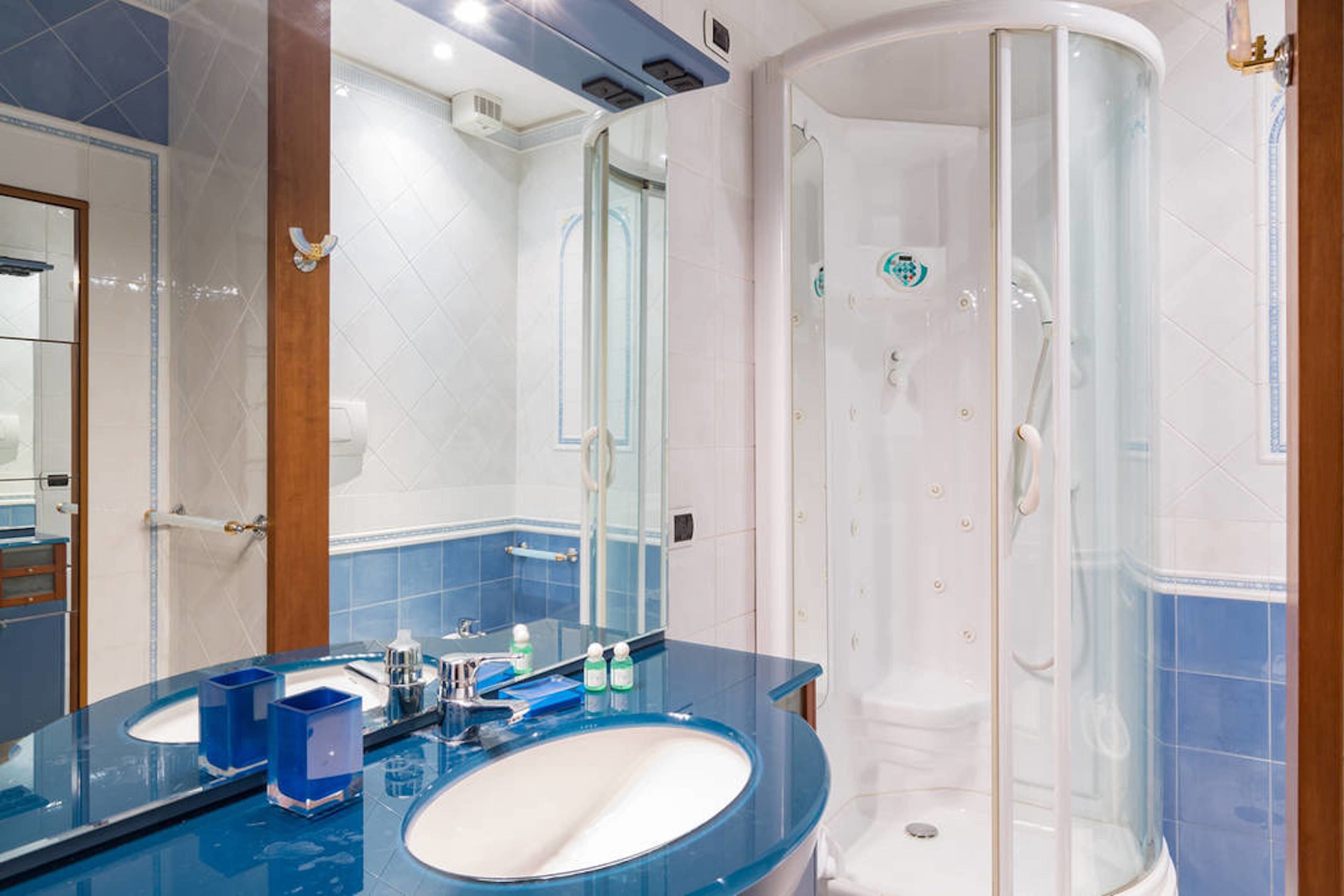 Apartment, 1 Bedroom | Bathroom | Shower, hydromassage showerhead, free toiletries, hair dryer. The Colosseum Suite