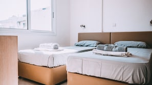Desk, free WiFi, bed sheets